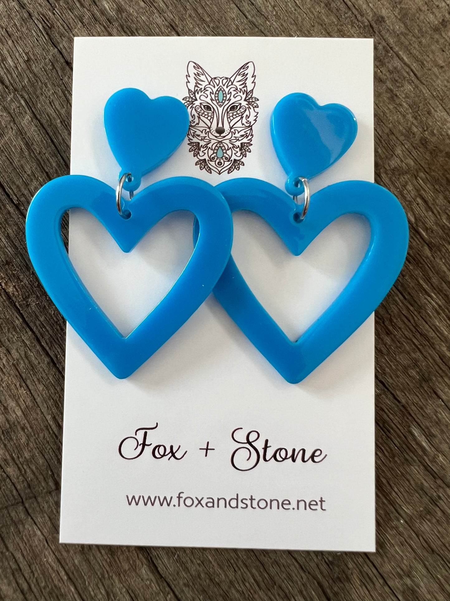 Heart To Heart Blue Earrings