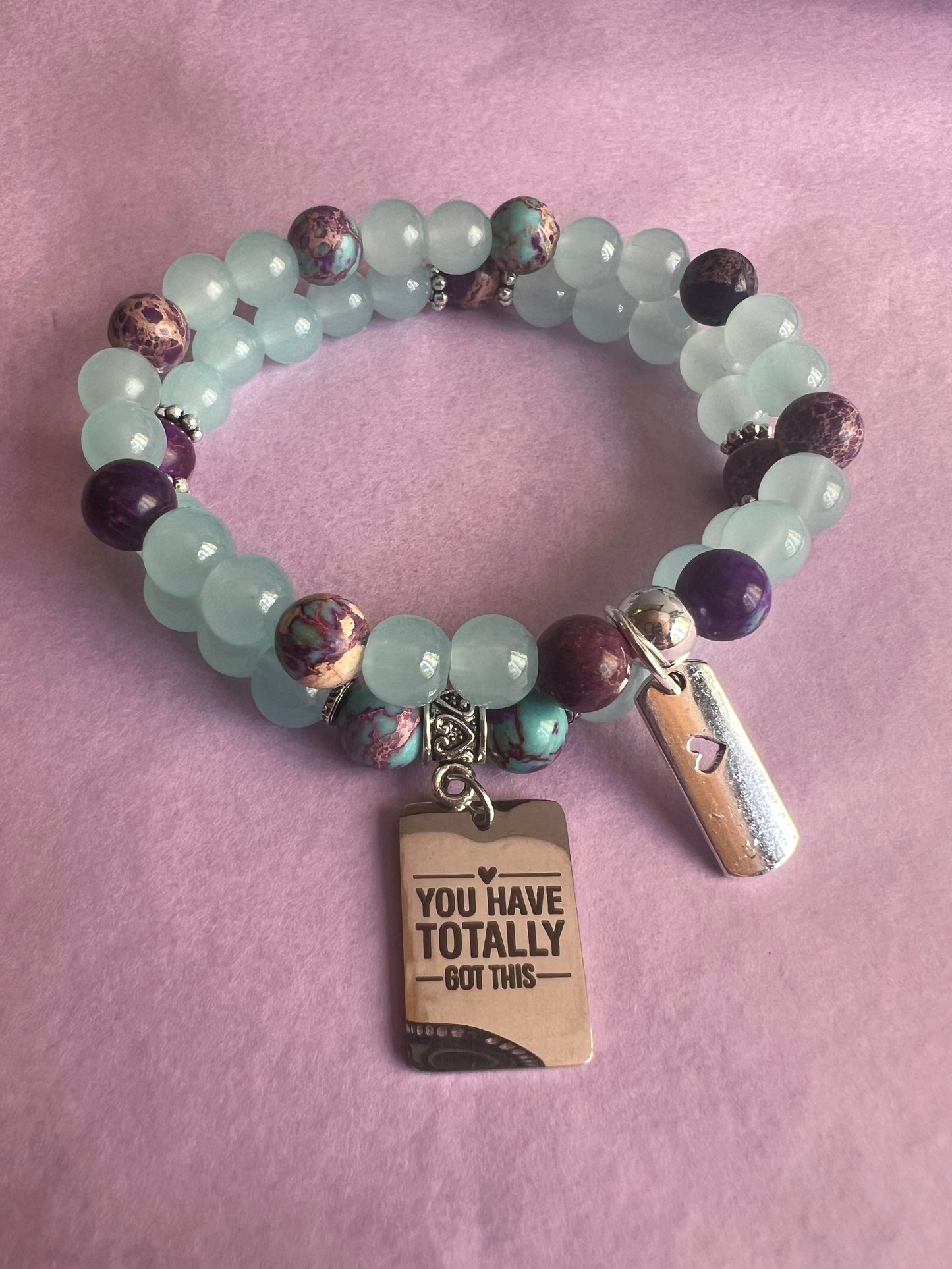 Imperial Jasper Sea Sediment Gemstone Charm Bracelet