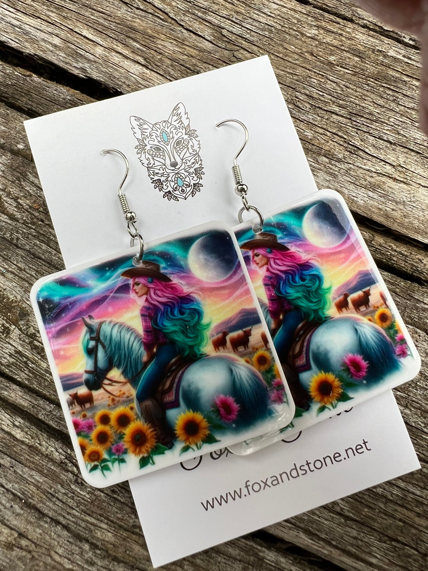 Stunning Cowgirl and Horse Earrings