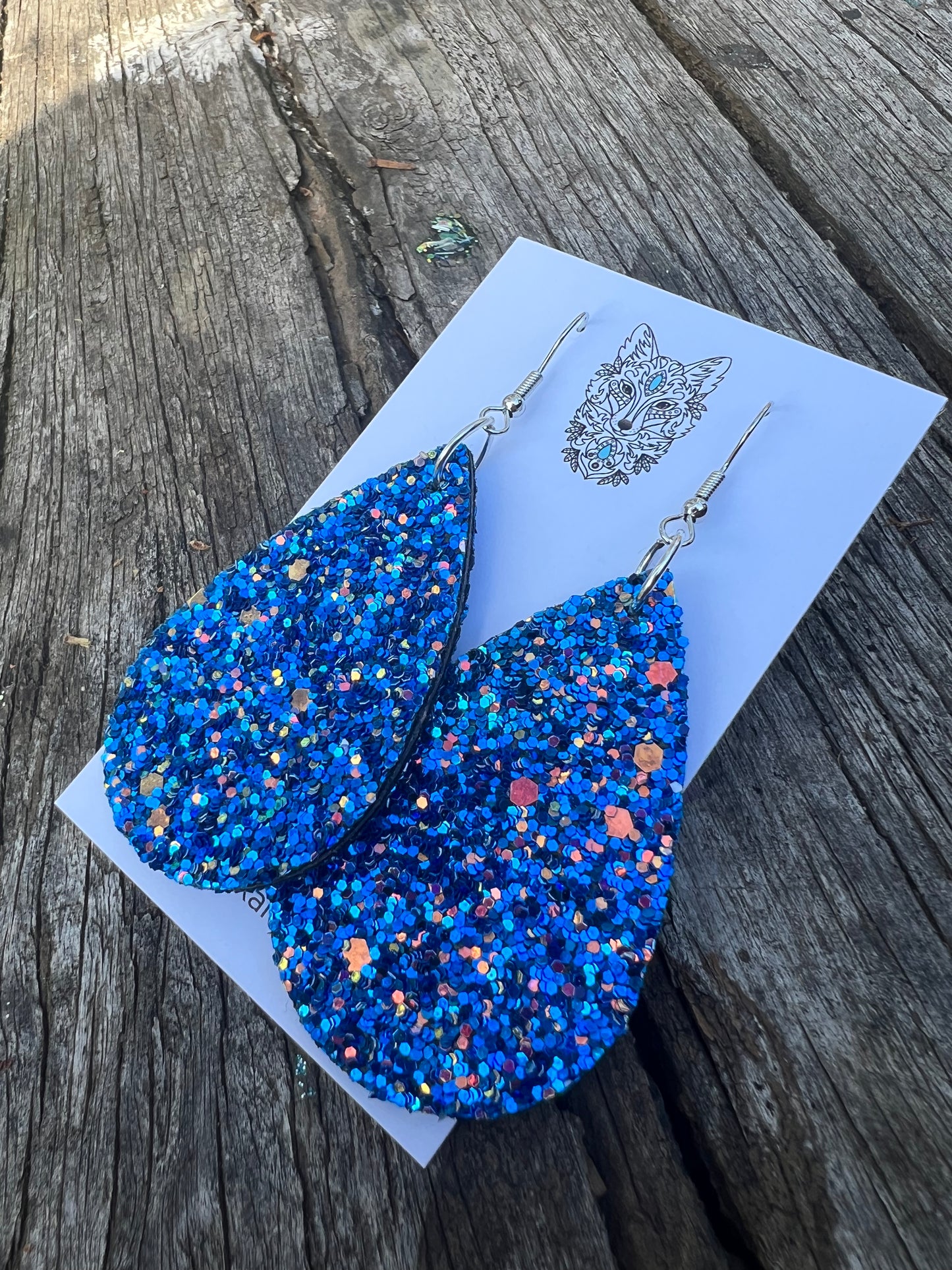 Blue Lushious Sparkle Sequin Earrings