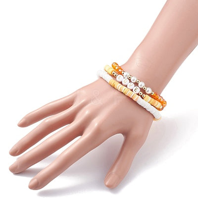 Love Polymer Clay Heishi Bracelet Set