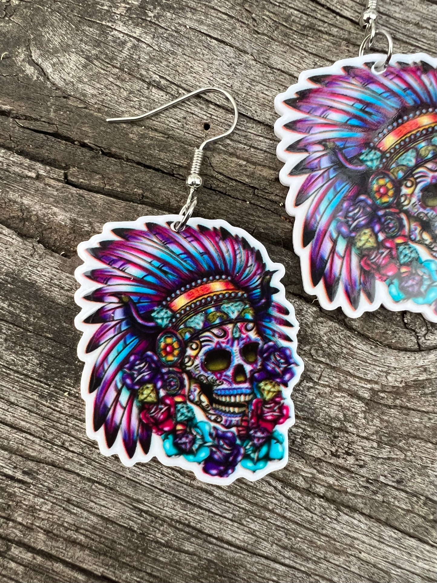 Stunning Skull Headdresses Earrings