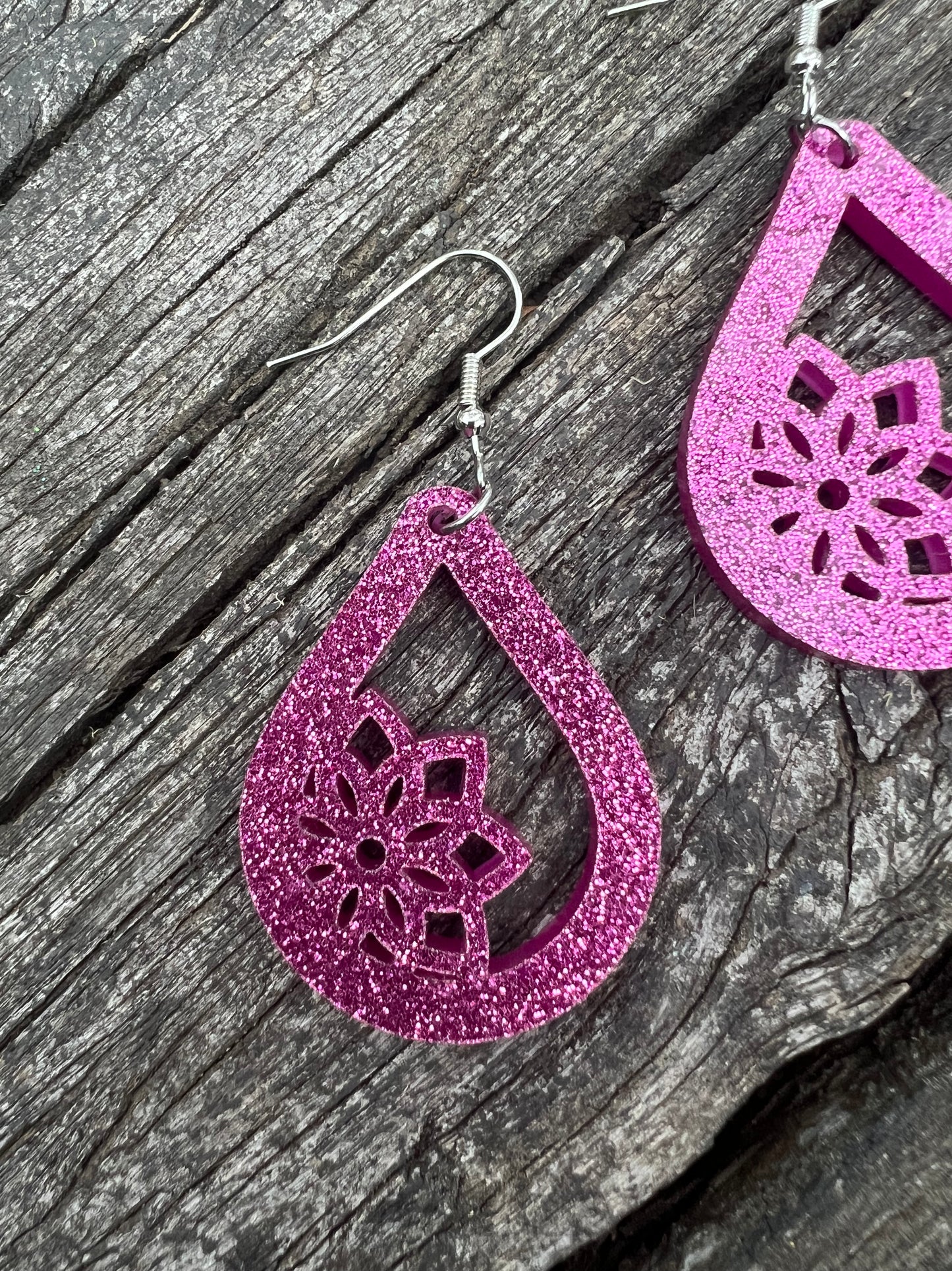 Mandala Meadow Matt Glitter Earrings