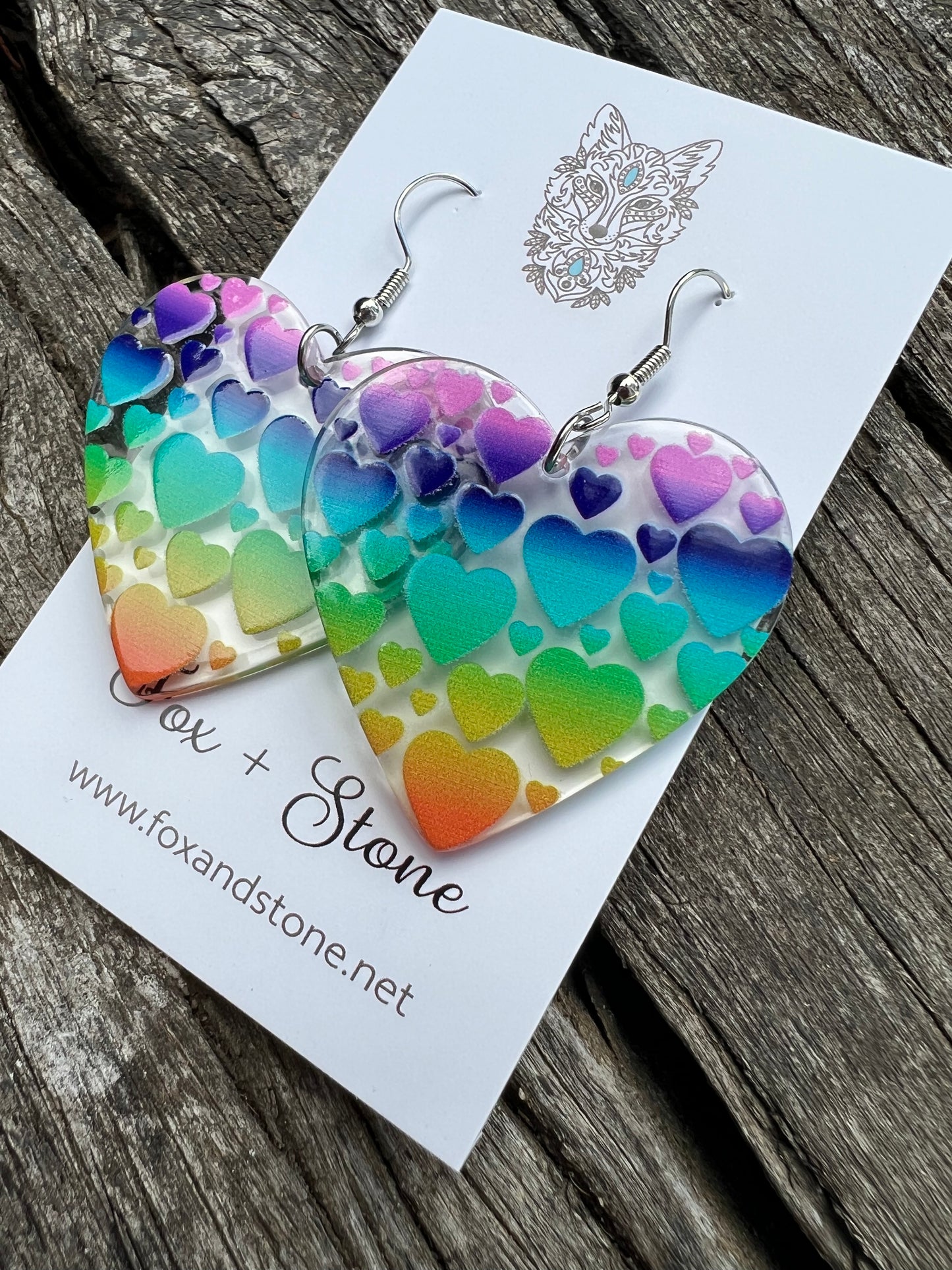 Beautiful Colourful Heart Earrings