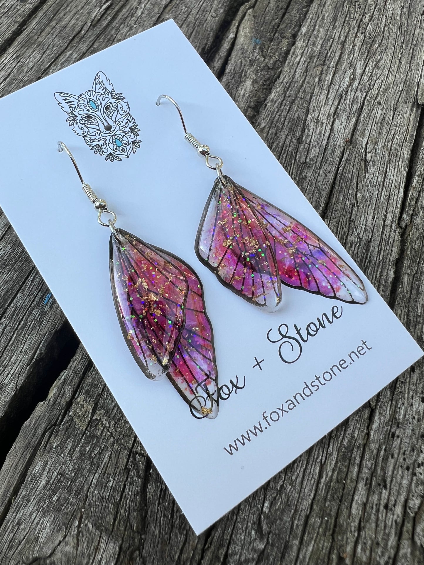 B Fairy Wing/Butterfly Wing Earrings