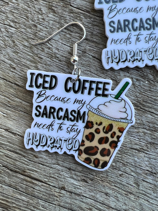 Iced Coffee and Sarcasm Earrings
