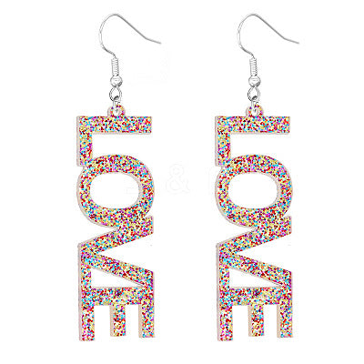 Confetti LOVE Dangle Earrings