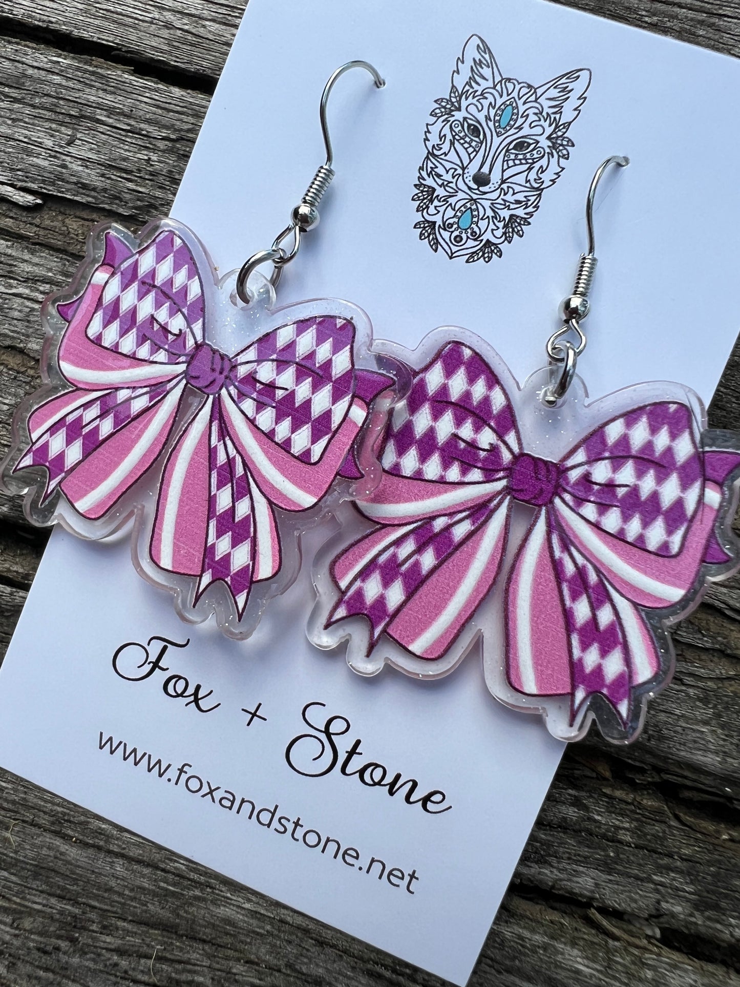 Pretty Xmas Bows Christmas Earrings