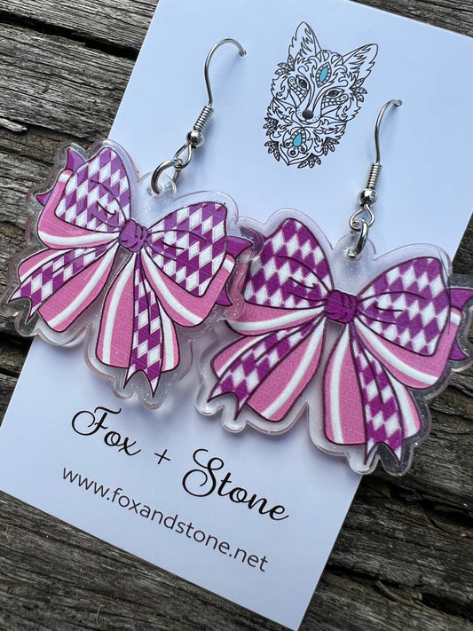 Pretty Xmas Bows Christmas Earrings