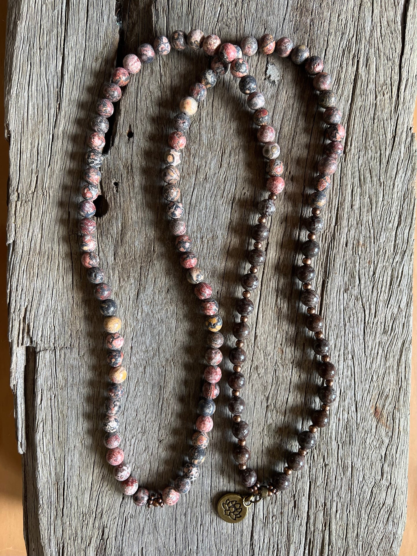 Leopard Jasper Gemstone Beaded Mala