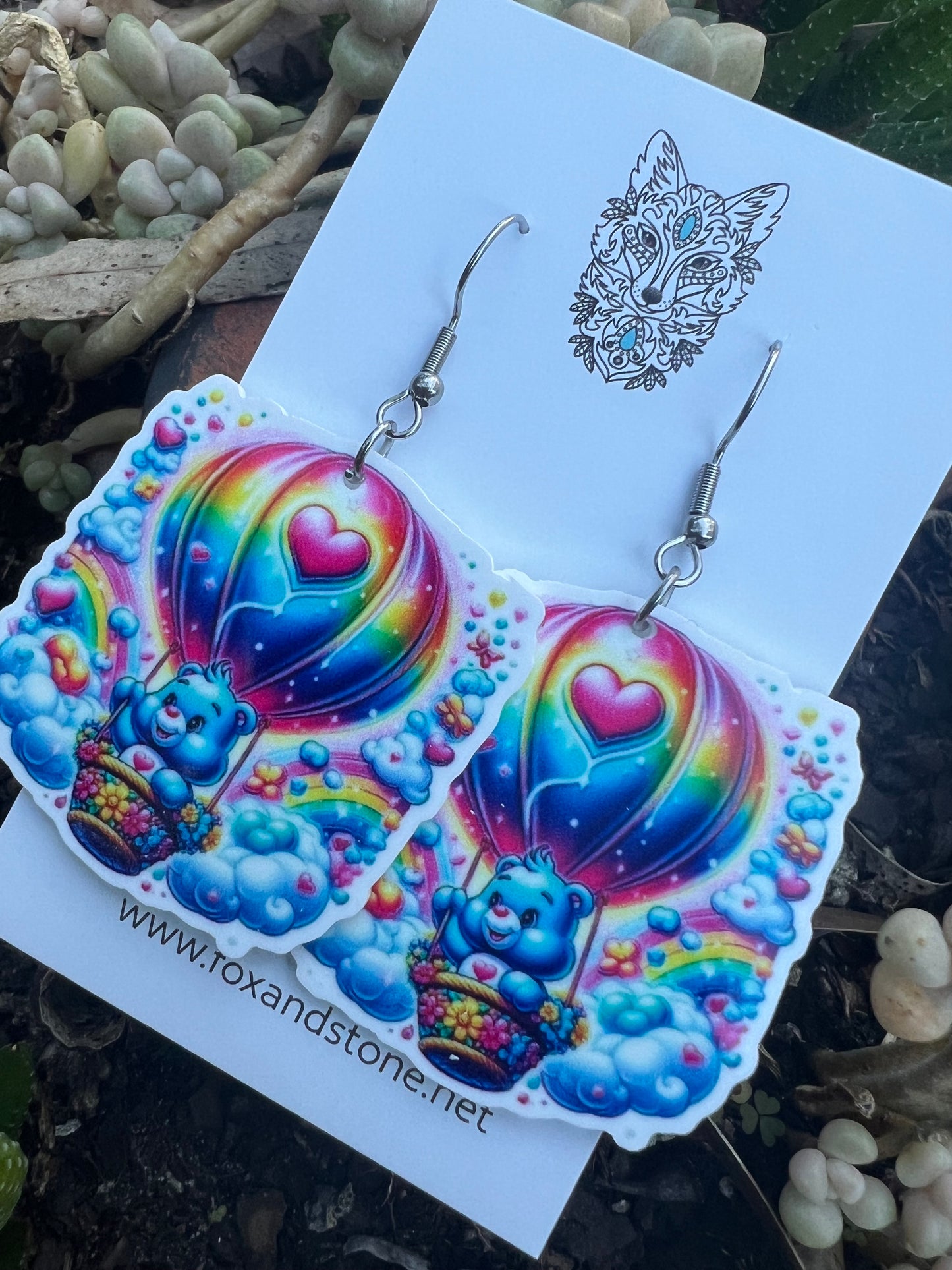 Air Balloon Love Bear Care Earrings