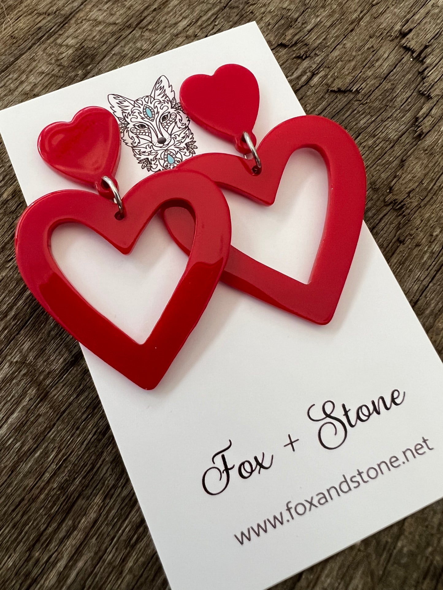 Heart To Heart Red Earrings