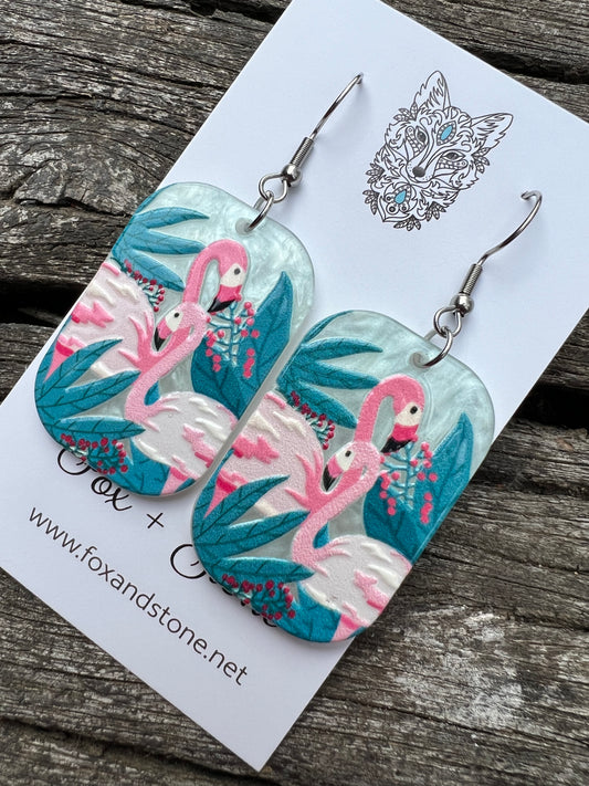 Stunning Flamingo Love Earrings