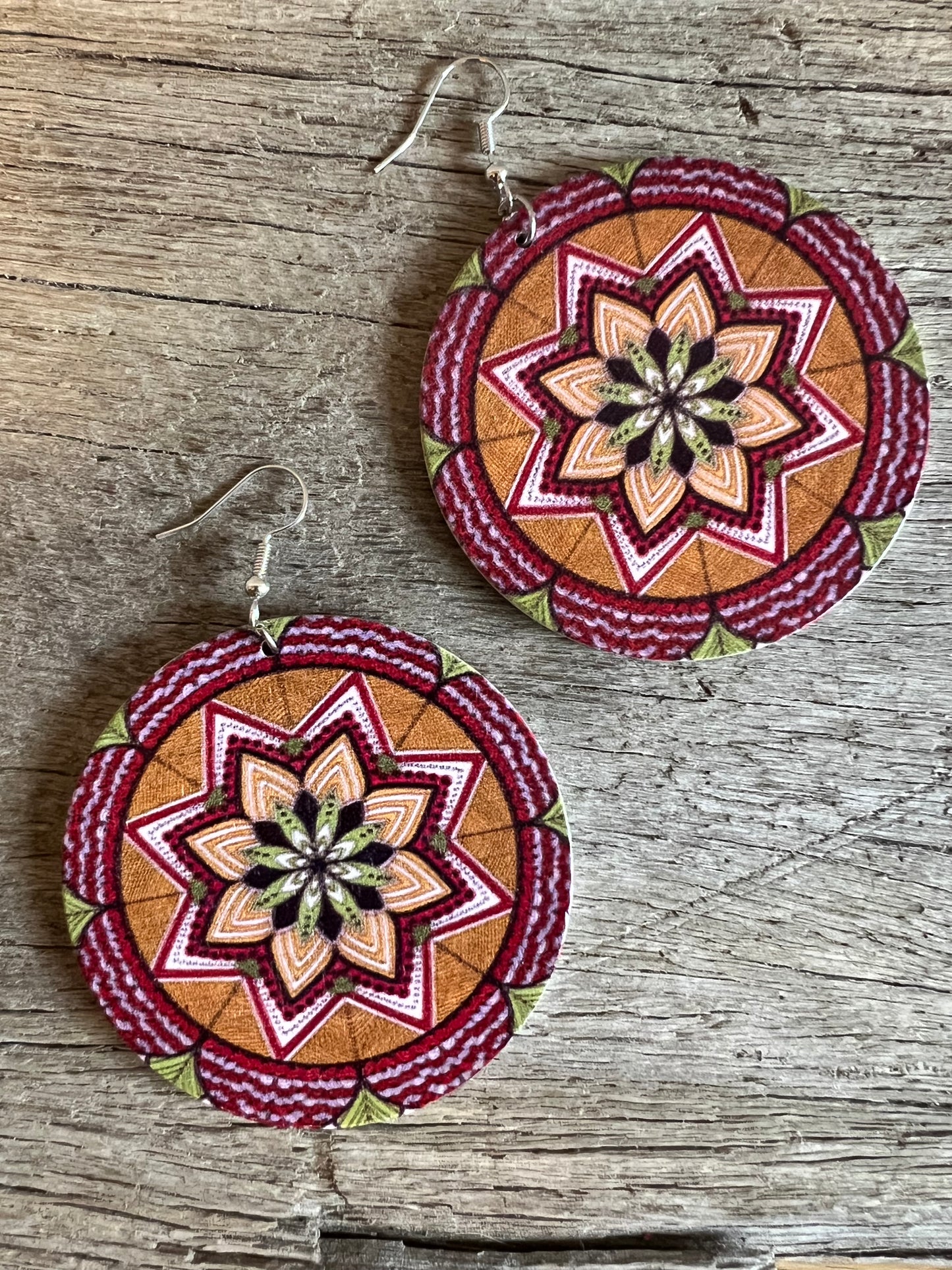 Bold Round Noah Wood Earrings