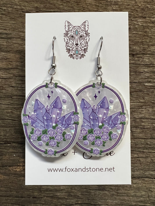 Amethyst Crystal Point Earrings