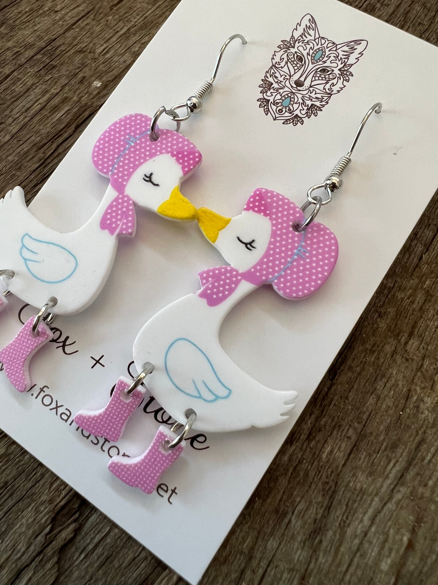 Gorgeous Goosey in Boots Earrings