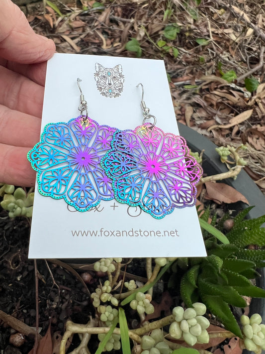 Koko Iridescent Filigree Earrings