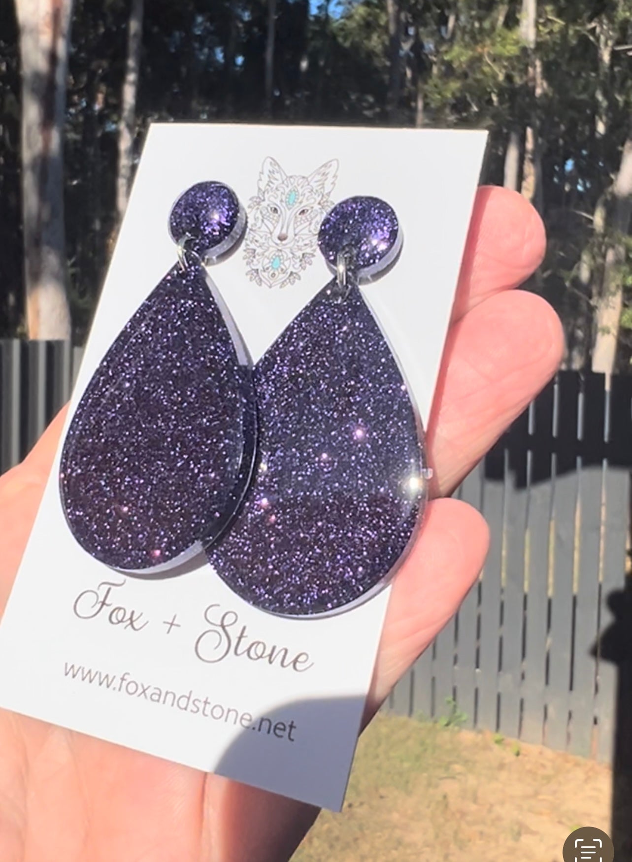 Grape Ape Glitter Delights Resin Earrings