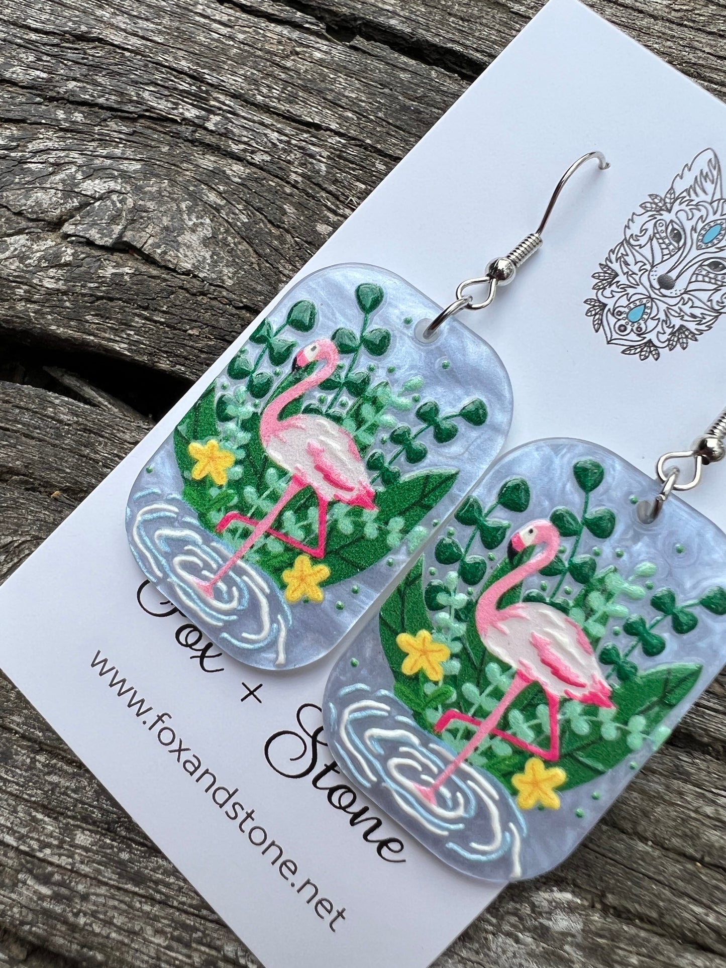 Gorgeous Flamingo Water Earrings