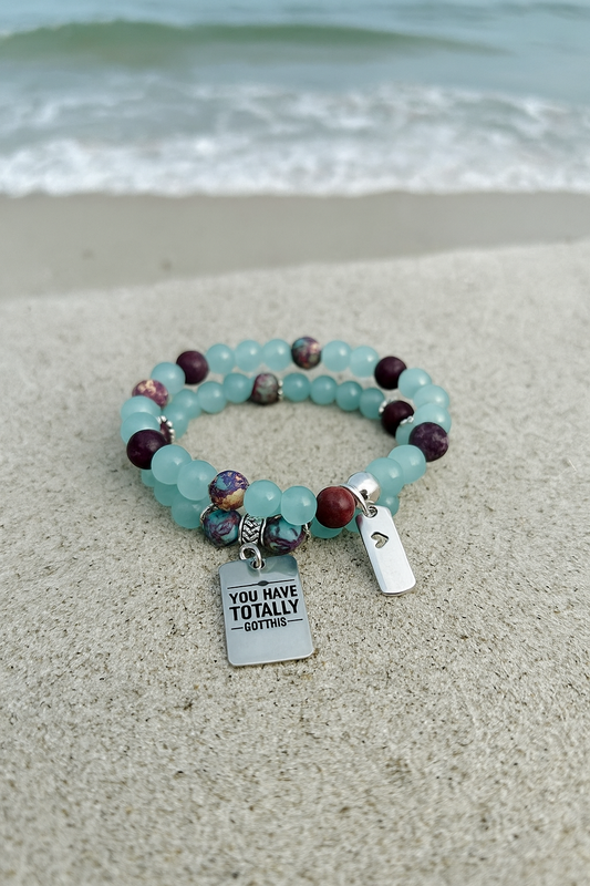 Imperial Jasper Sea Sediment Gemstone Charm Bracelet