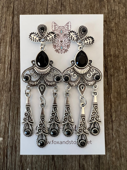 Stunning Silver Alloy Dangle Earrings