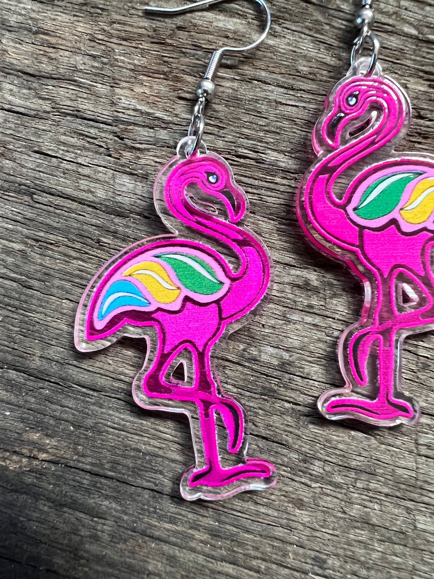 Beautiful Flamingo Hot Pink Earrings