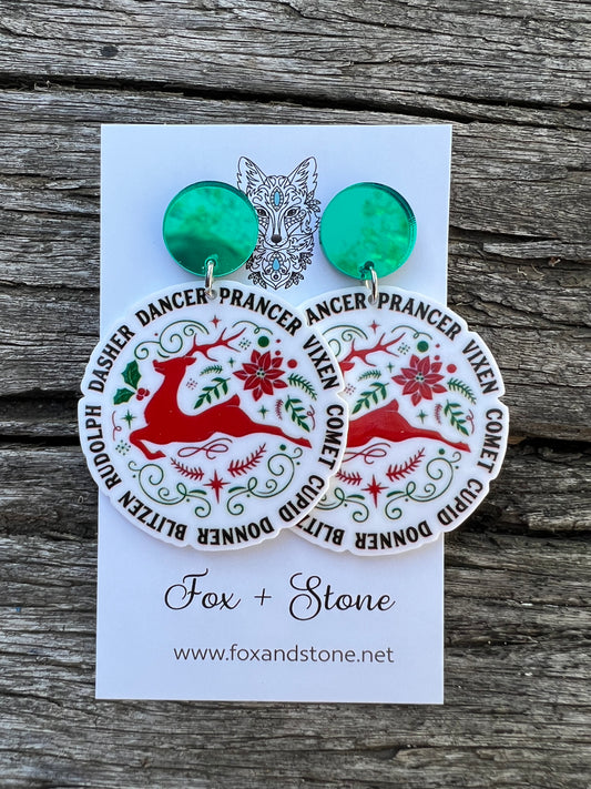 Reindeer Christmas Festive Earrings