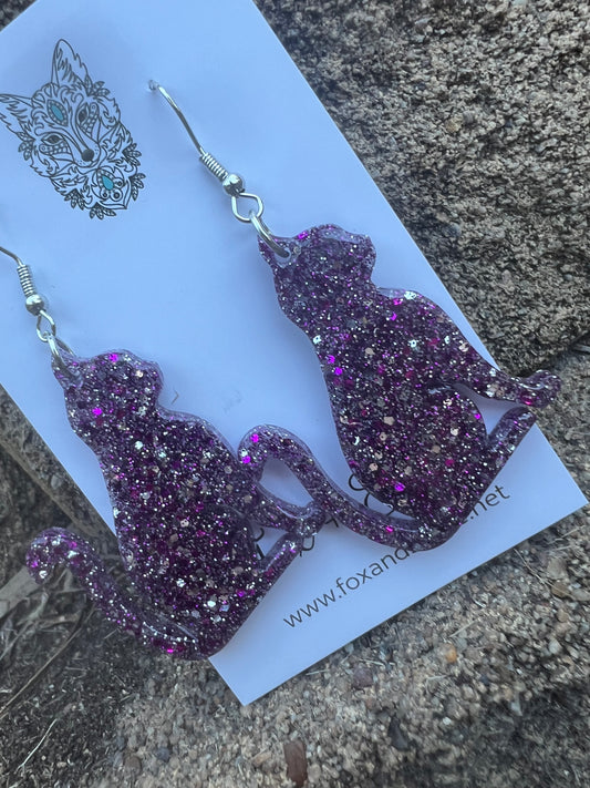 Glitter Cats Five Earrings