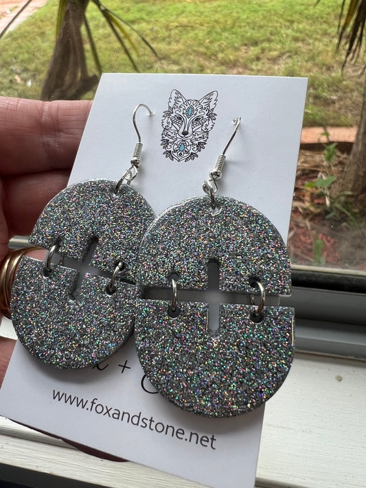 Holographic Sparkled Glitter Resin Earrings