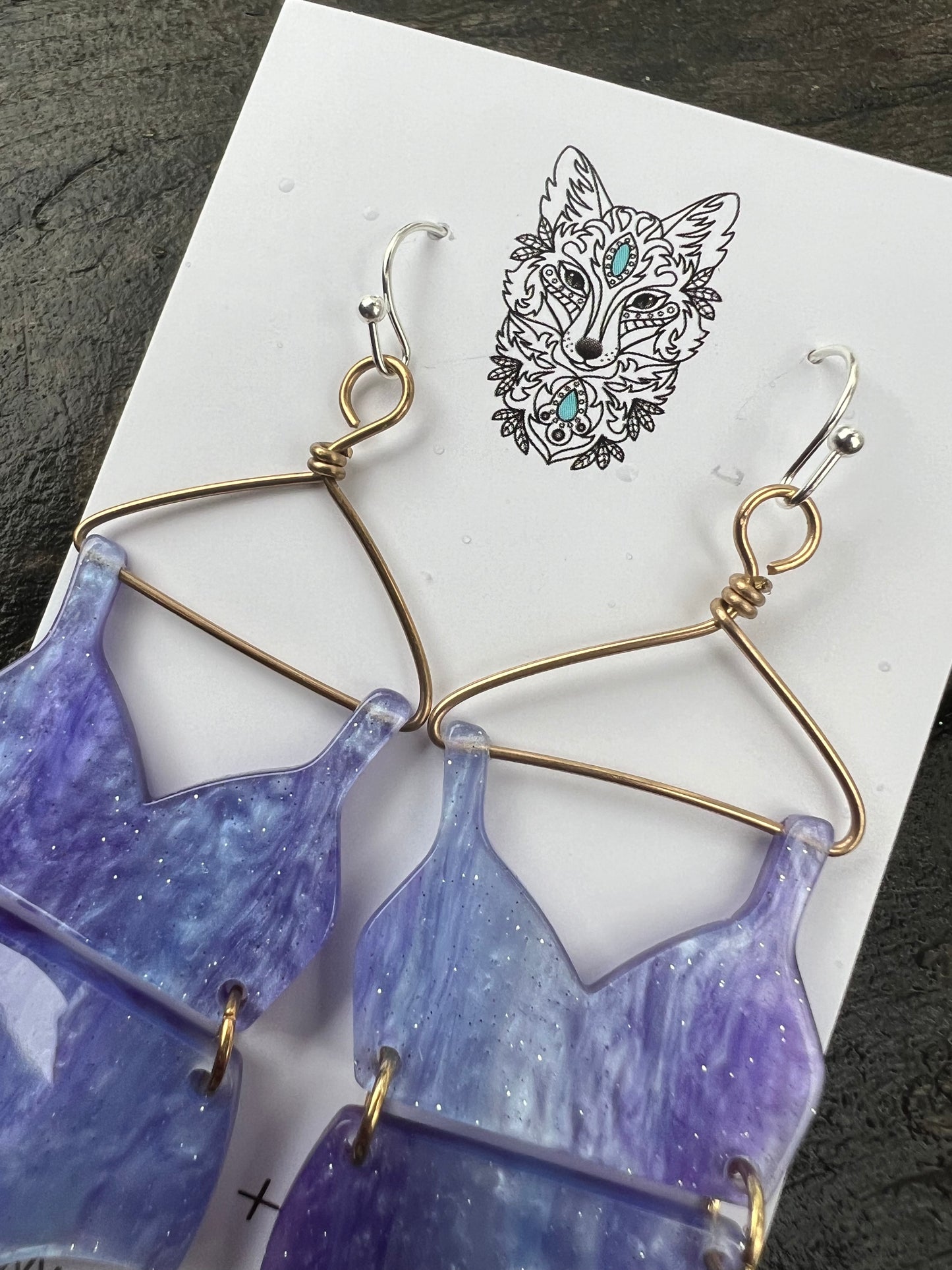Stunning Purple Shimmer Bikini Earrings
