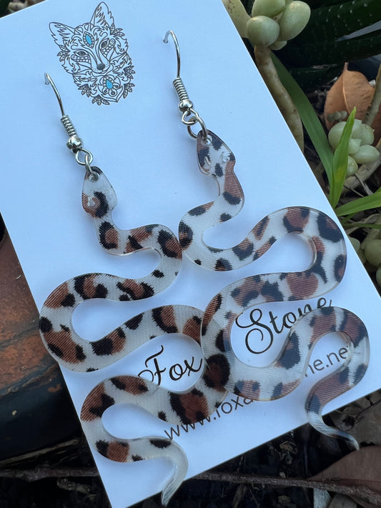 Leopard Natural Print Snake Earrings