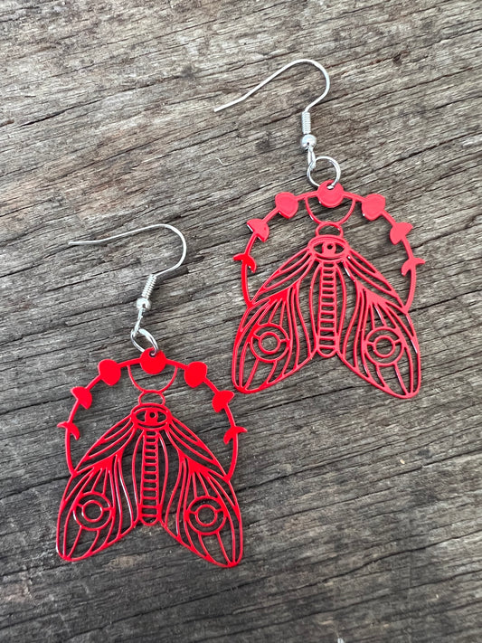 Red Aurora Filigree Earrings