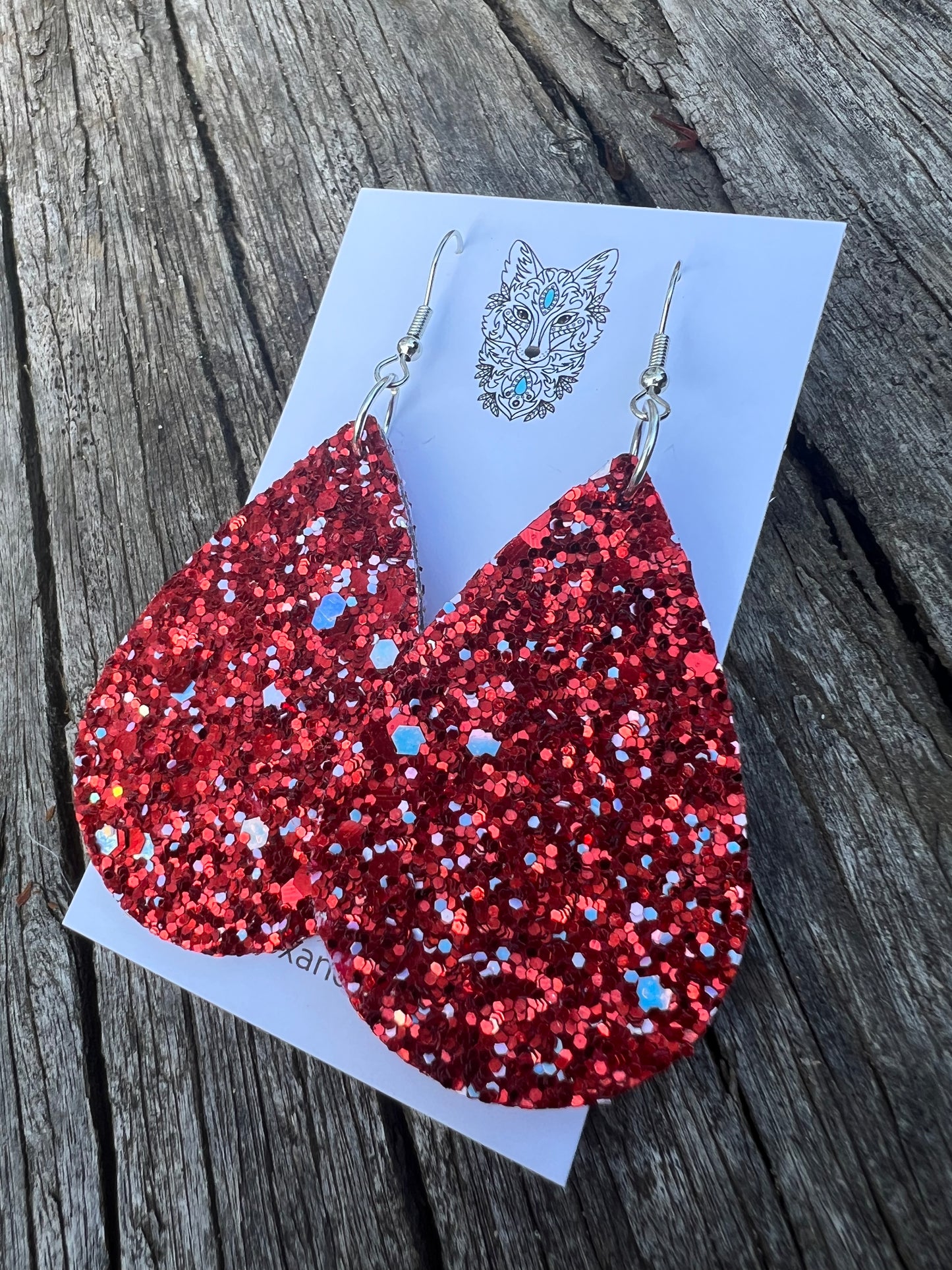 Red Crush Lushious Sparkle Sequin Earrings