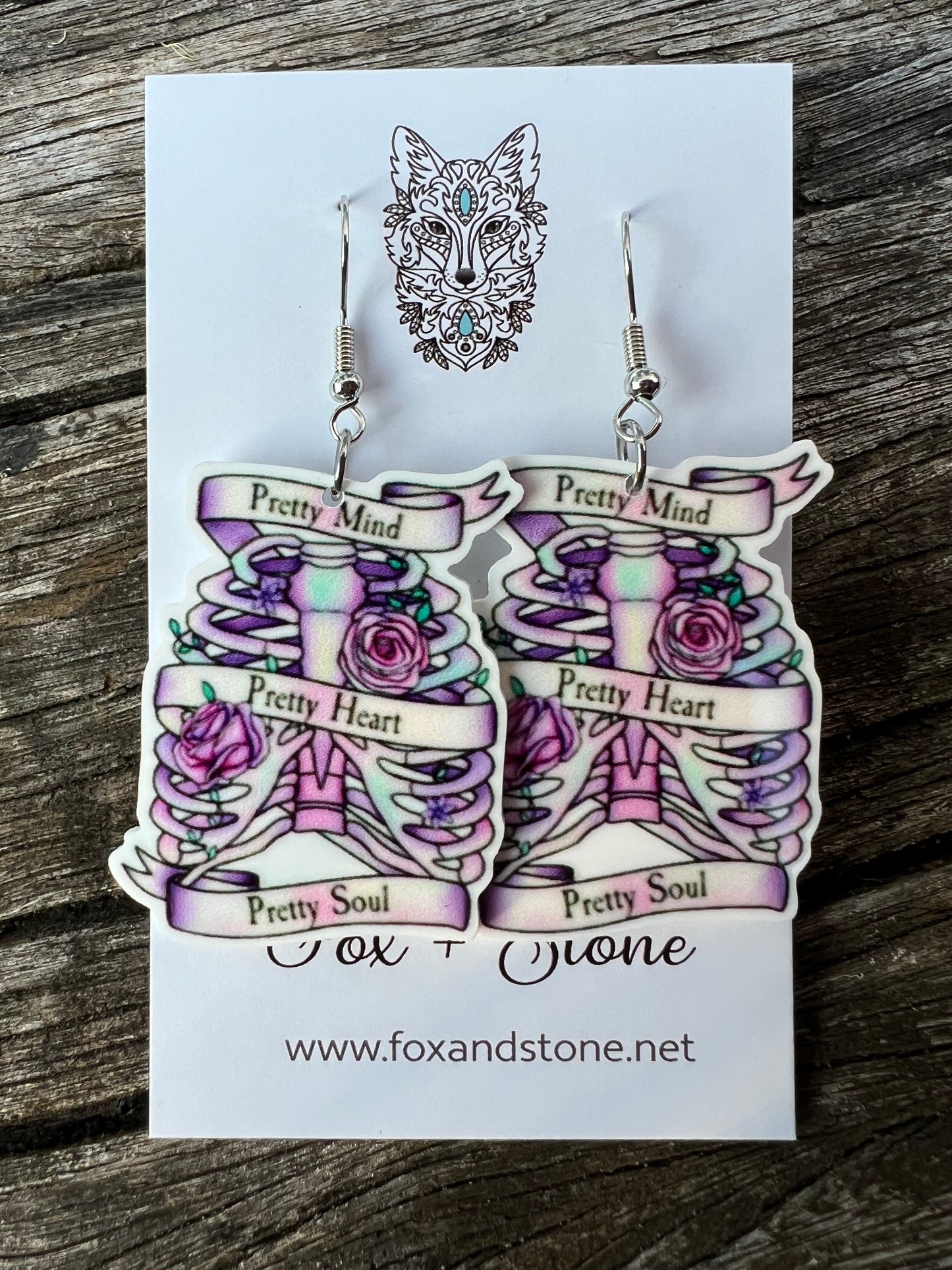 Pretty Purple Heart Halloween Earrings