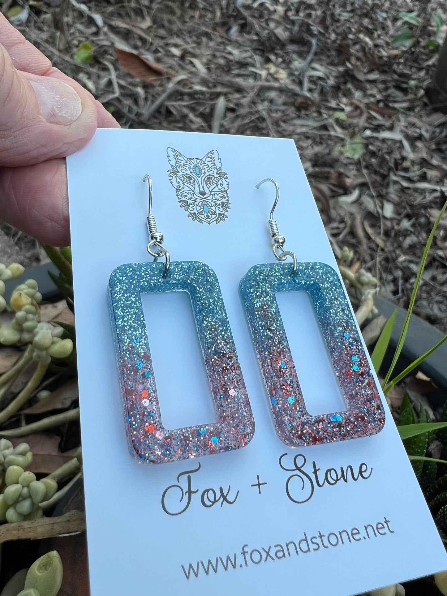 Ombre Sparkled Glitter Earrings