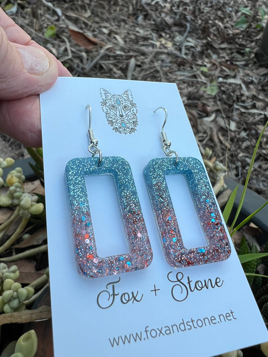 Ombre Sparkled Glitter Earrings