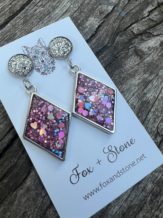 Gorgeous Glitter Stud Statement Earrings