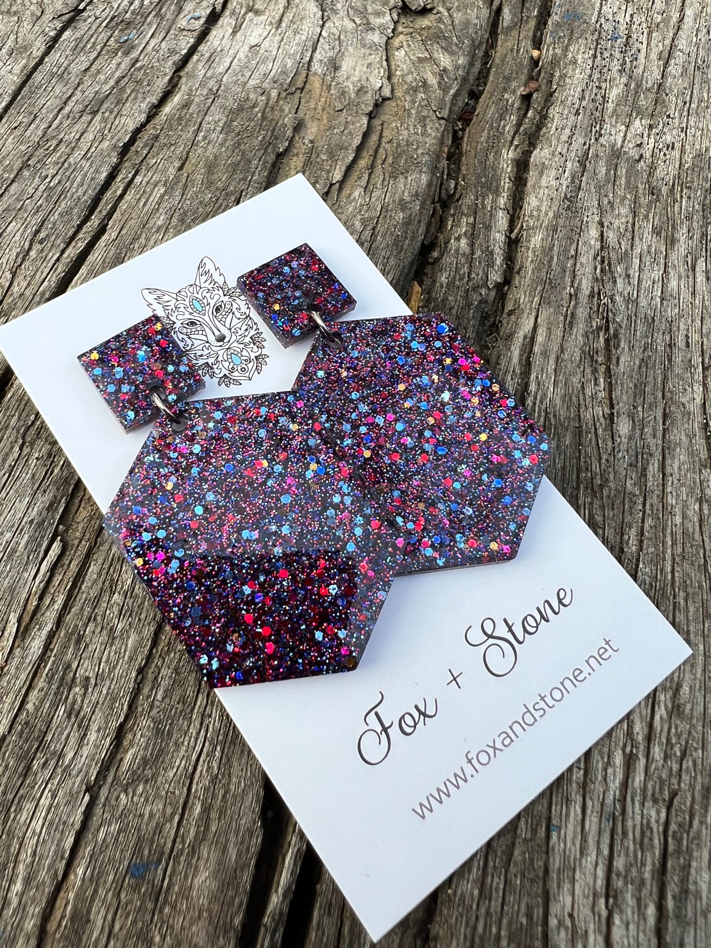 Fiasco Burst Glitter Resin Earrings