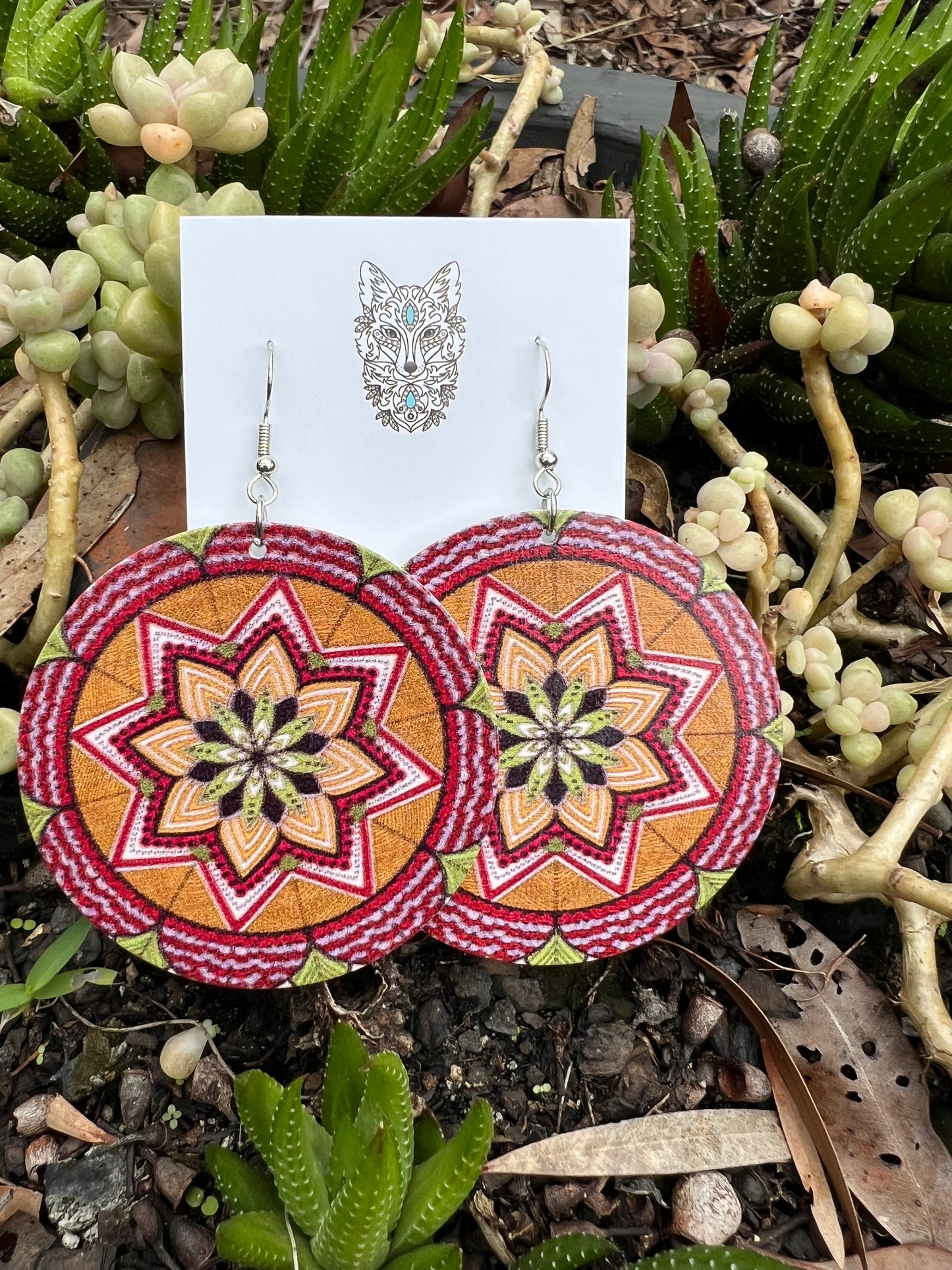 Bold Round Noah Wood Earrings