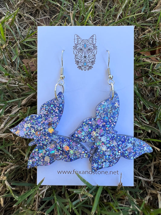 Holographic Glitter Butterfly Earrings