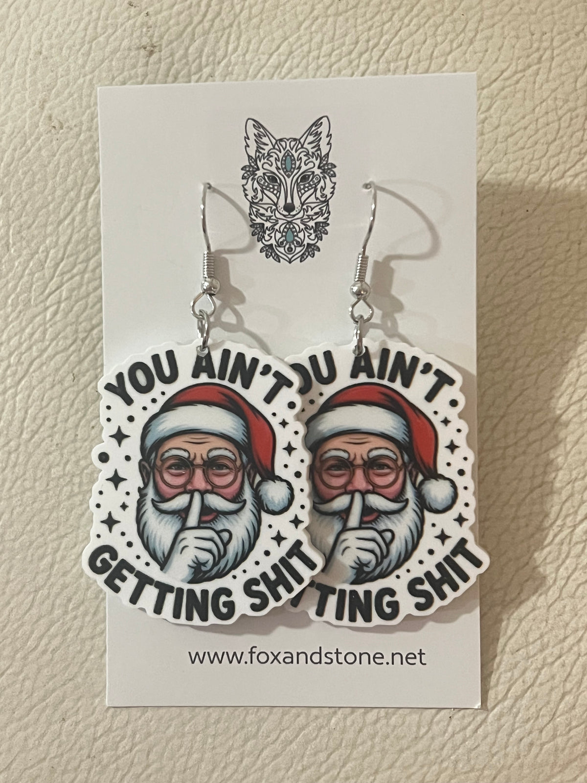 Funny Sassy Santa Earrings