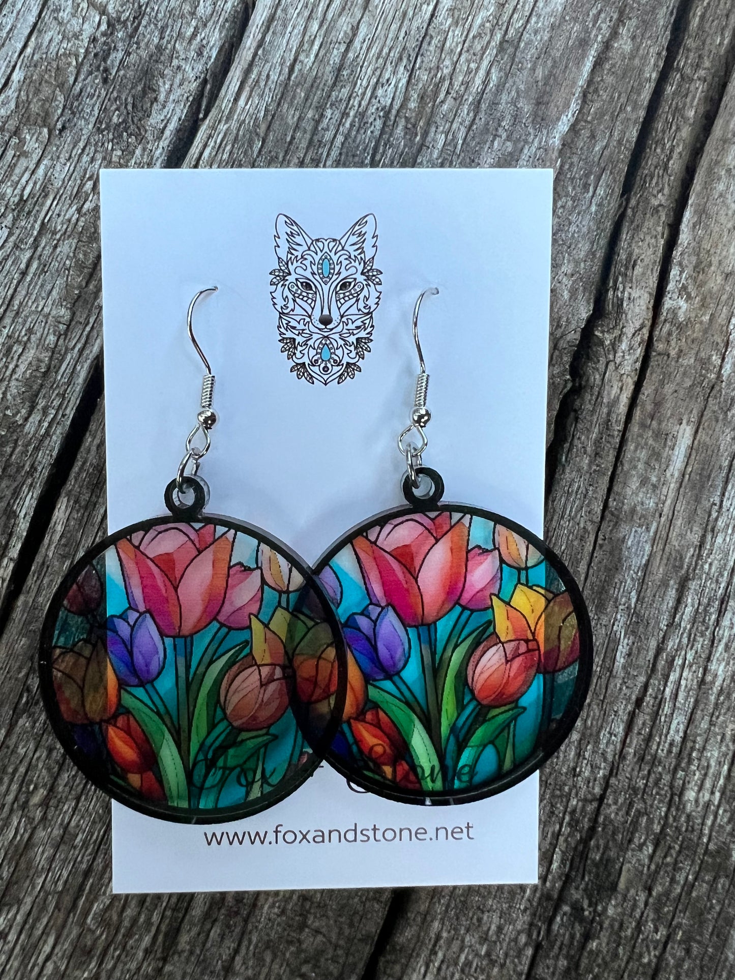 Mahliee Faux Stained Glass Earrings