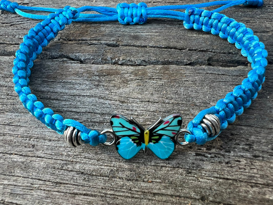 Blue Sky with Blue Butterfly One Size Fits Bracelets