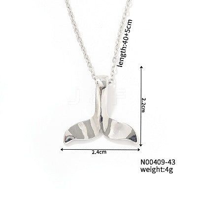 Stunning Silver Whale Tail Pendant with Chain
