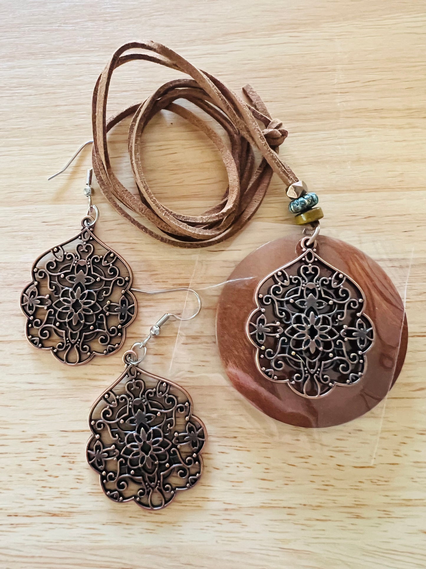 Bronze Pendant Earring Set