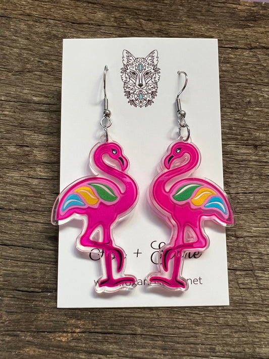 Beautiful Flamingo Hot Pink Earrings
