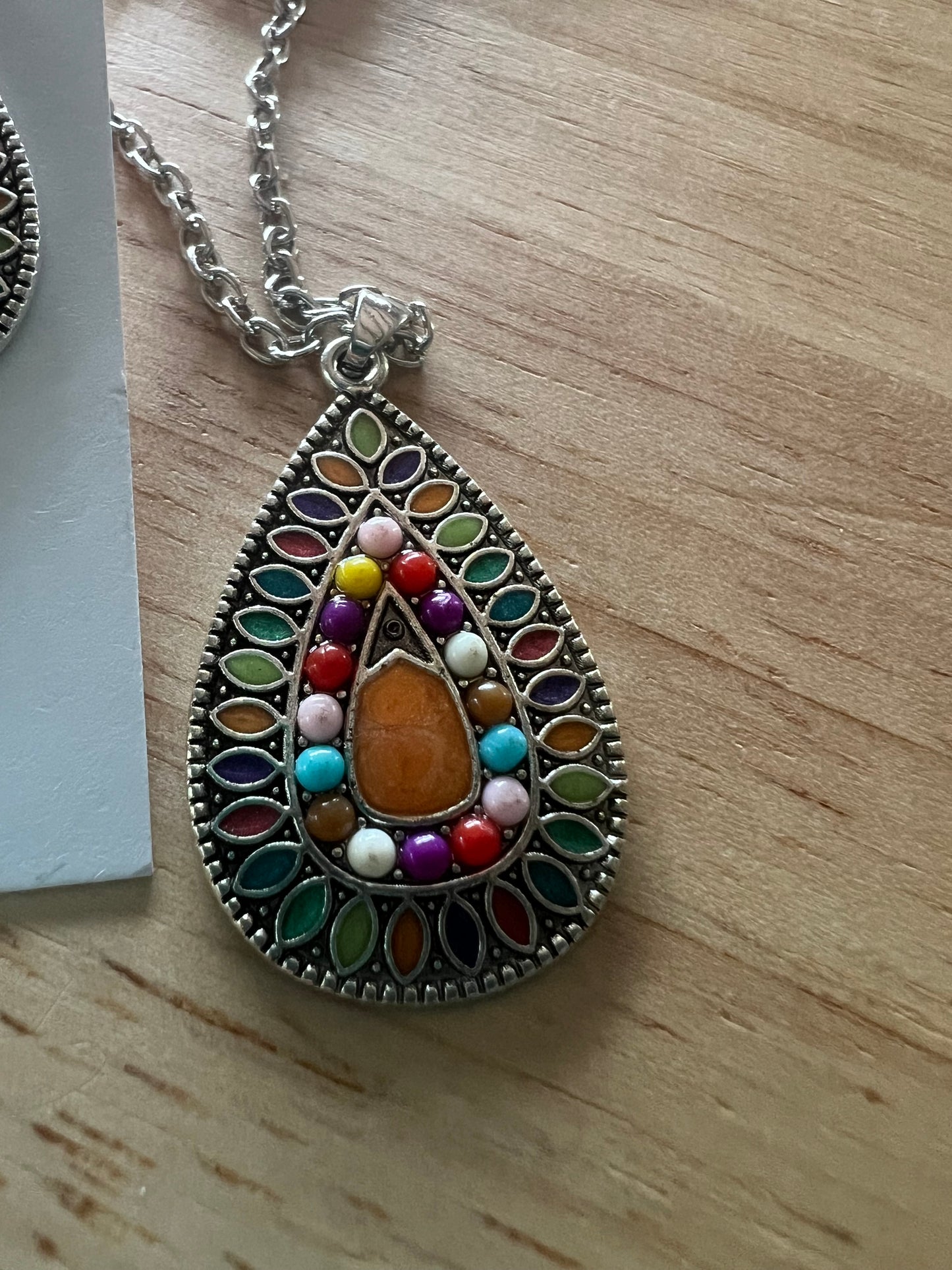 Bold Teardrop Pendant Earring Set