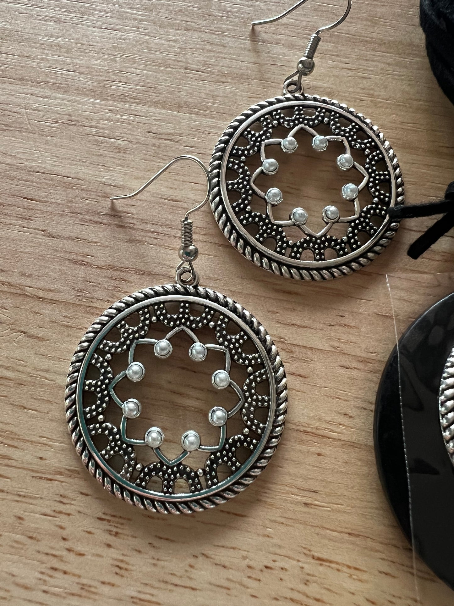 Boho Mandala Pendant Earring Set