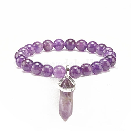 Amethyst Gemstone Bullet Bracelet