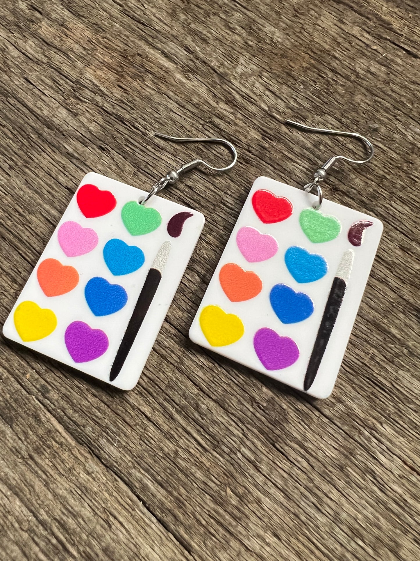 Artist Palettes Heart Earrings